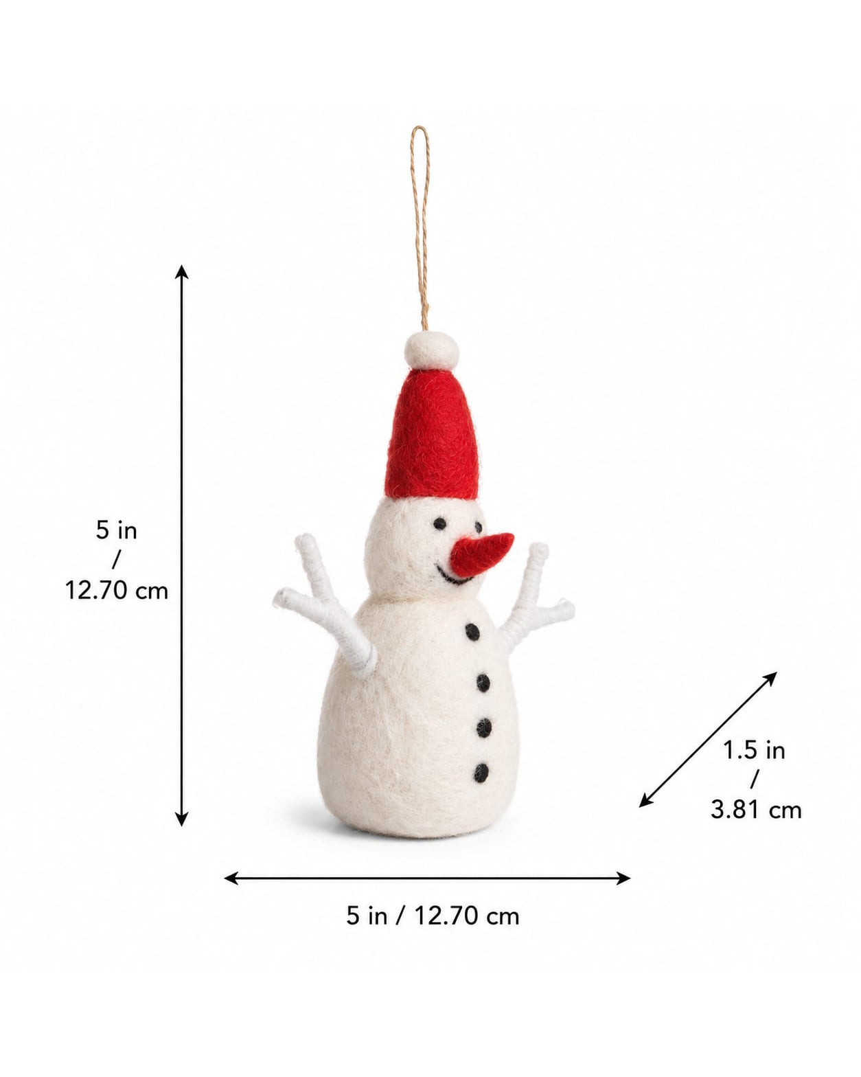 Elf Christmas Snowman hanging ornament