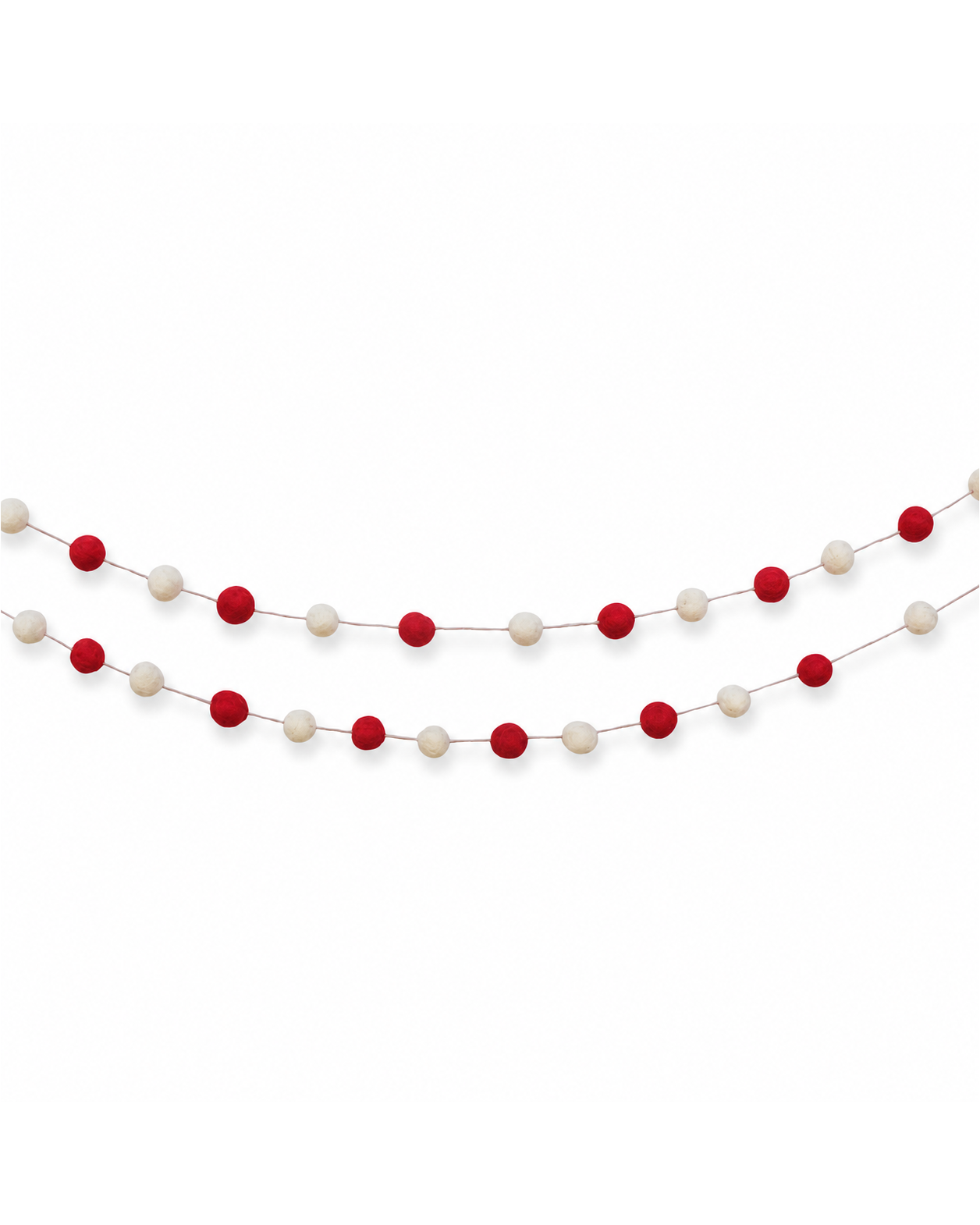 Felt Wool Pom Pom Garland Set Of 2