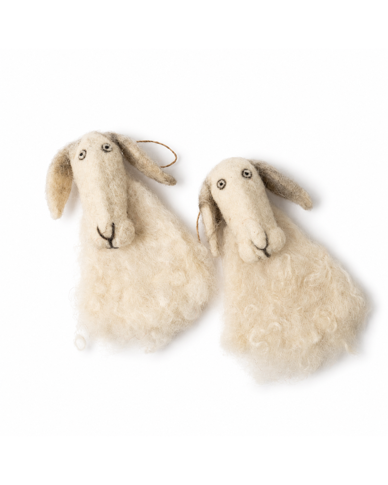 Wool Felt Mountain Goat Decorative (Set of 2)