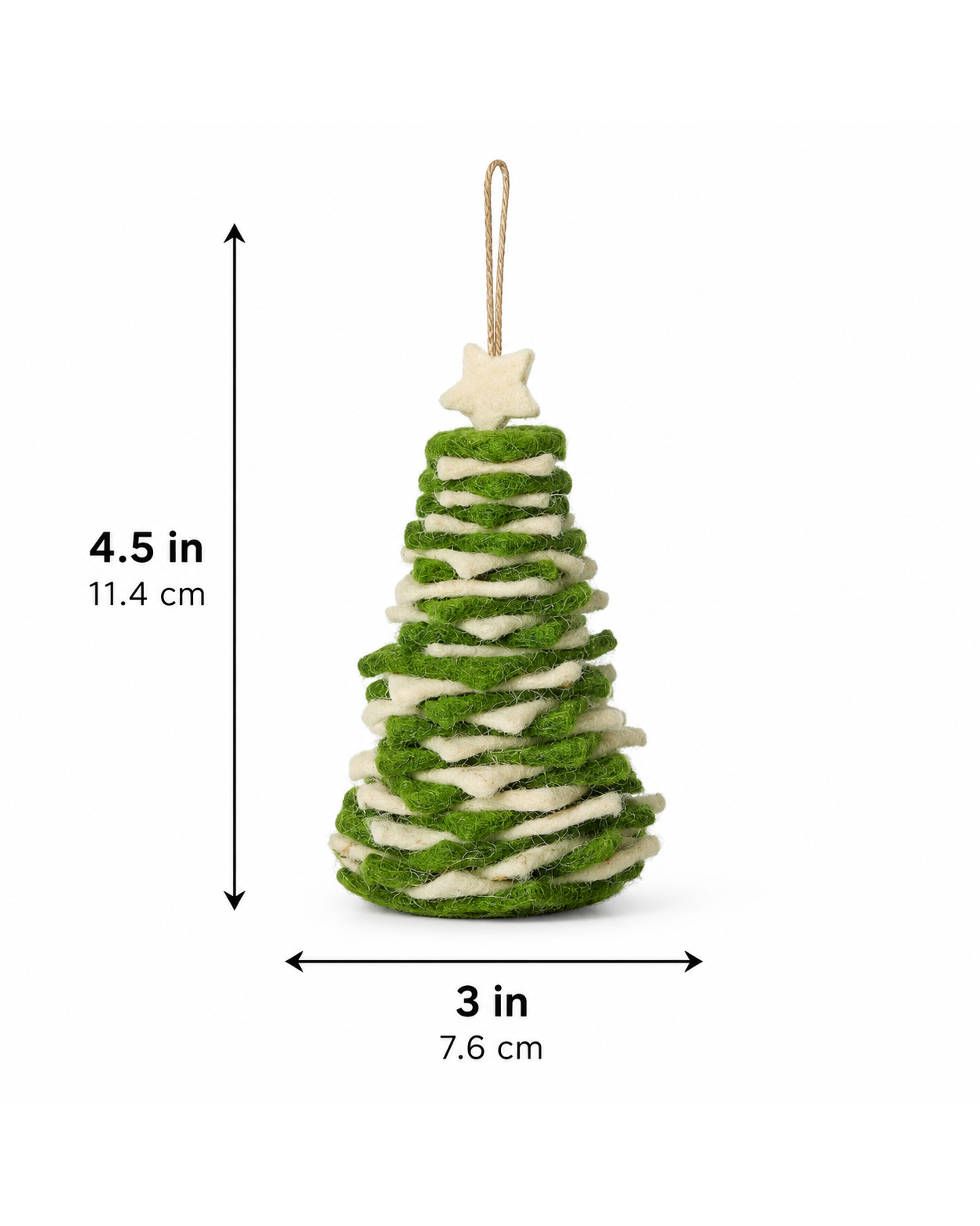 Hanging Christmas Tree (Green And Off-White) hanging ornament