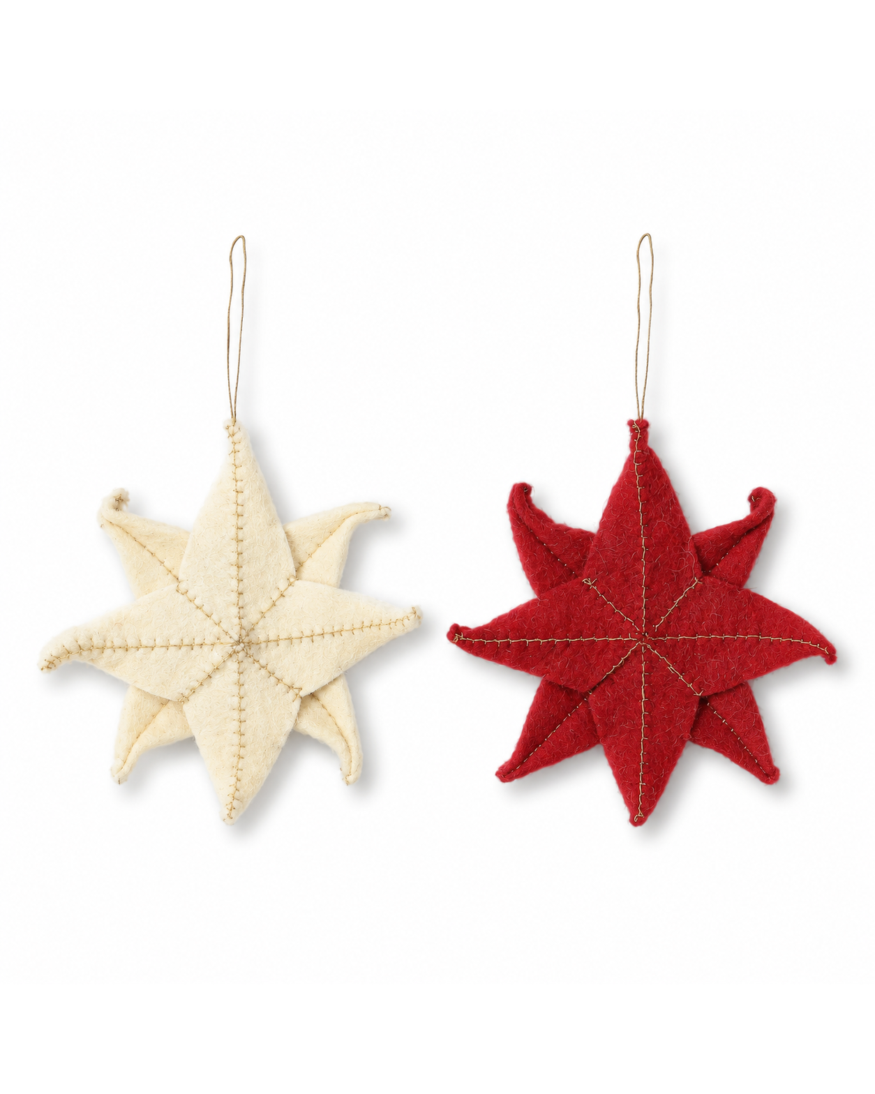 Moravian Star ( Red And White ) (Set Of 2) hanging ornament
