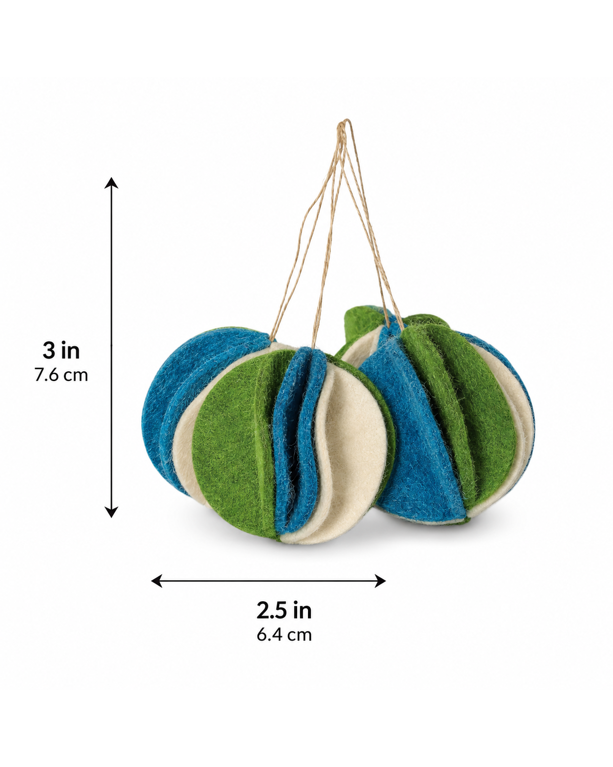 Hanging Ball Flower Bauble (Blue, Green And Off-White) Set Of 4 hanging ornament