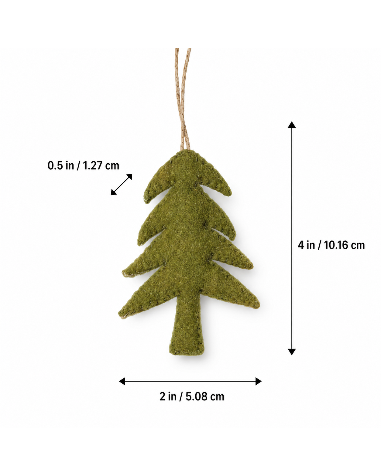 Small Christmas Tree Green Set Of 3 hanging ornament