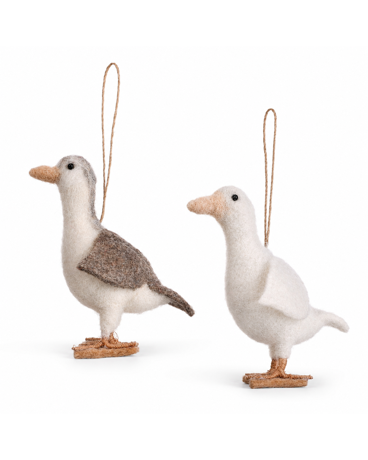 Christmas Goose Geese Set of 2 hanging ornament
