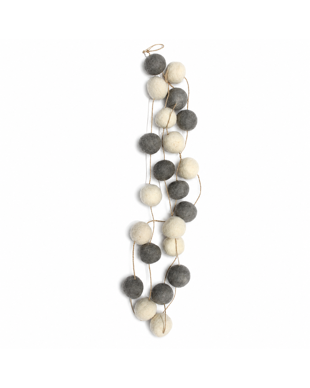 Felt Pom Pom Garland Large (Grey & Off White)