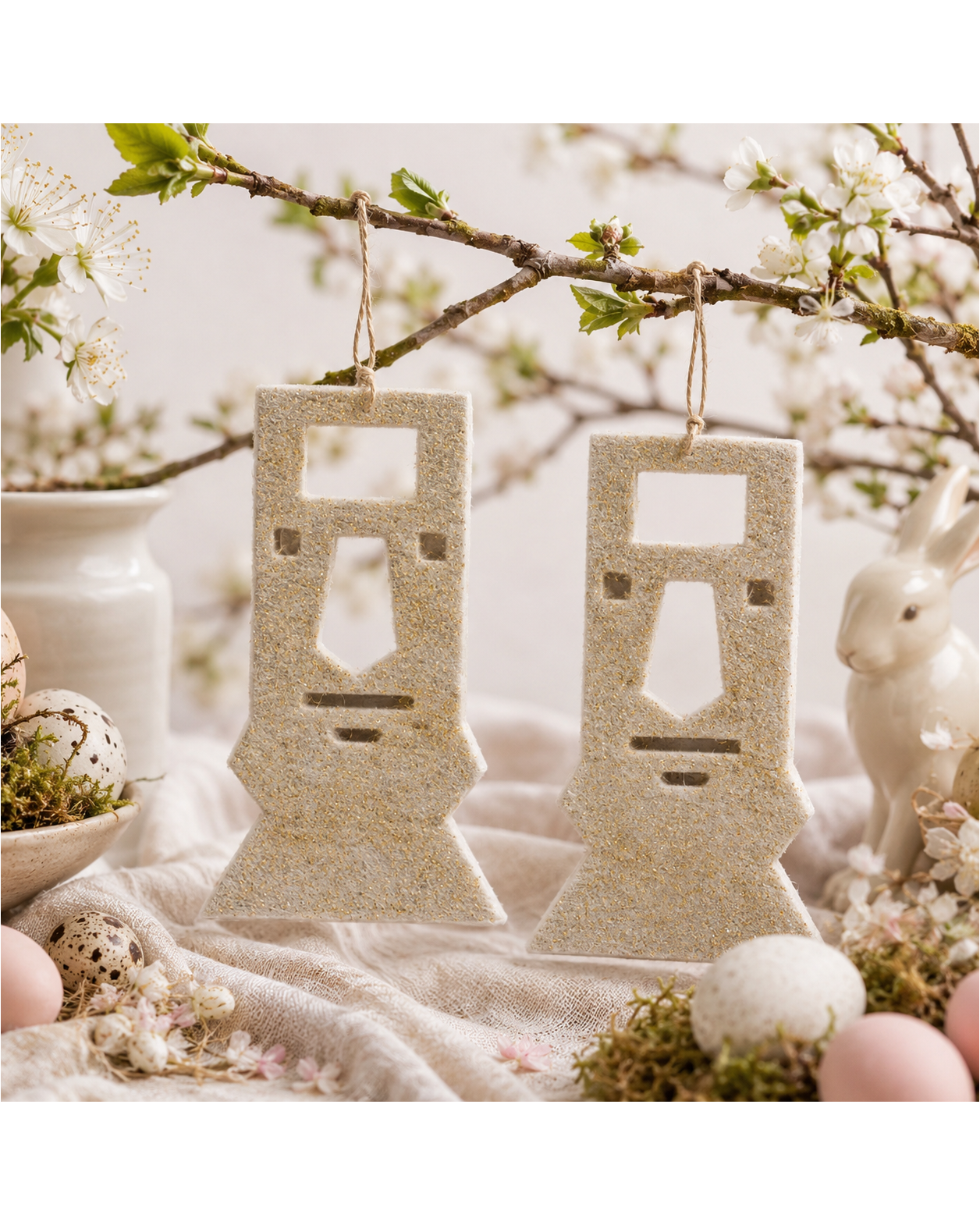 Felt Hanging Easter Island Set of 2 hanging ornament