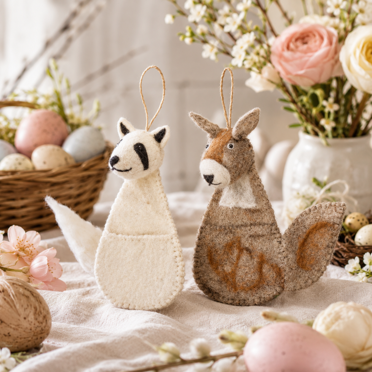 Bedger & Squirrel Stocking Set of 2 hanging ornament