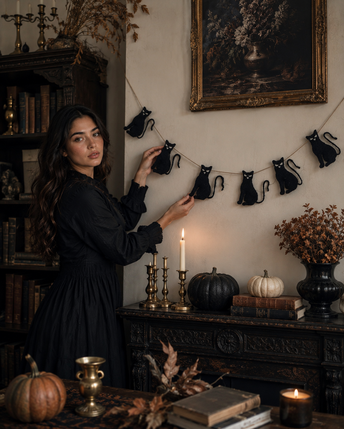 Felt Black Cat Garland
