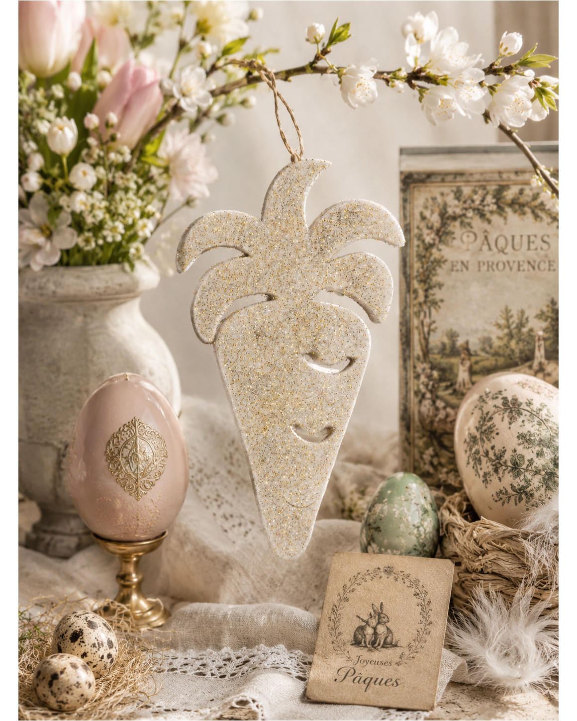 Felt Hanging Carrot Set of 2 hanging ornament