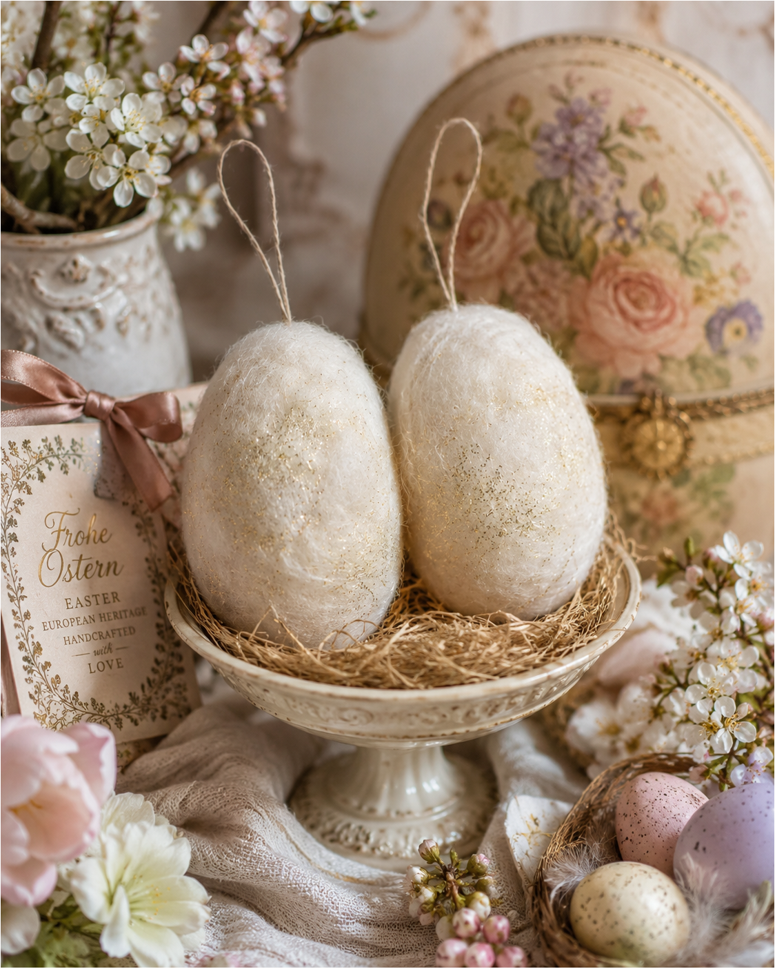 Felt Hanging Egg Set of 2 hanging ornament