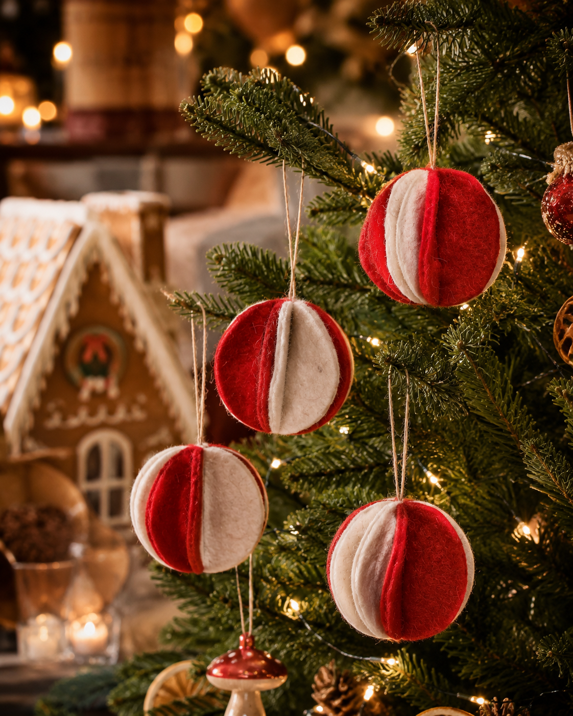 Hanging Ball Flower Bauble Set of 4 hanging ornament