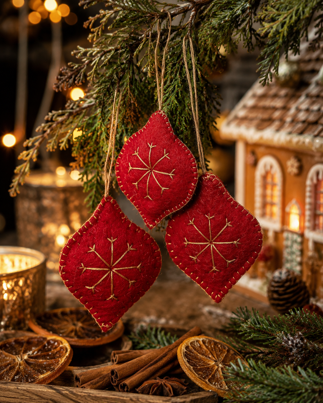 Oval Hearts (Set Of 3) hanging ornament