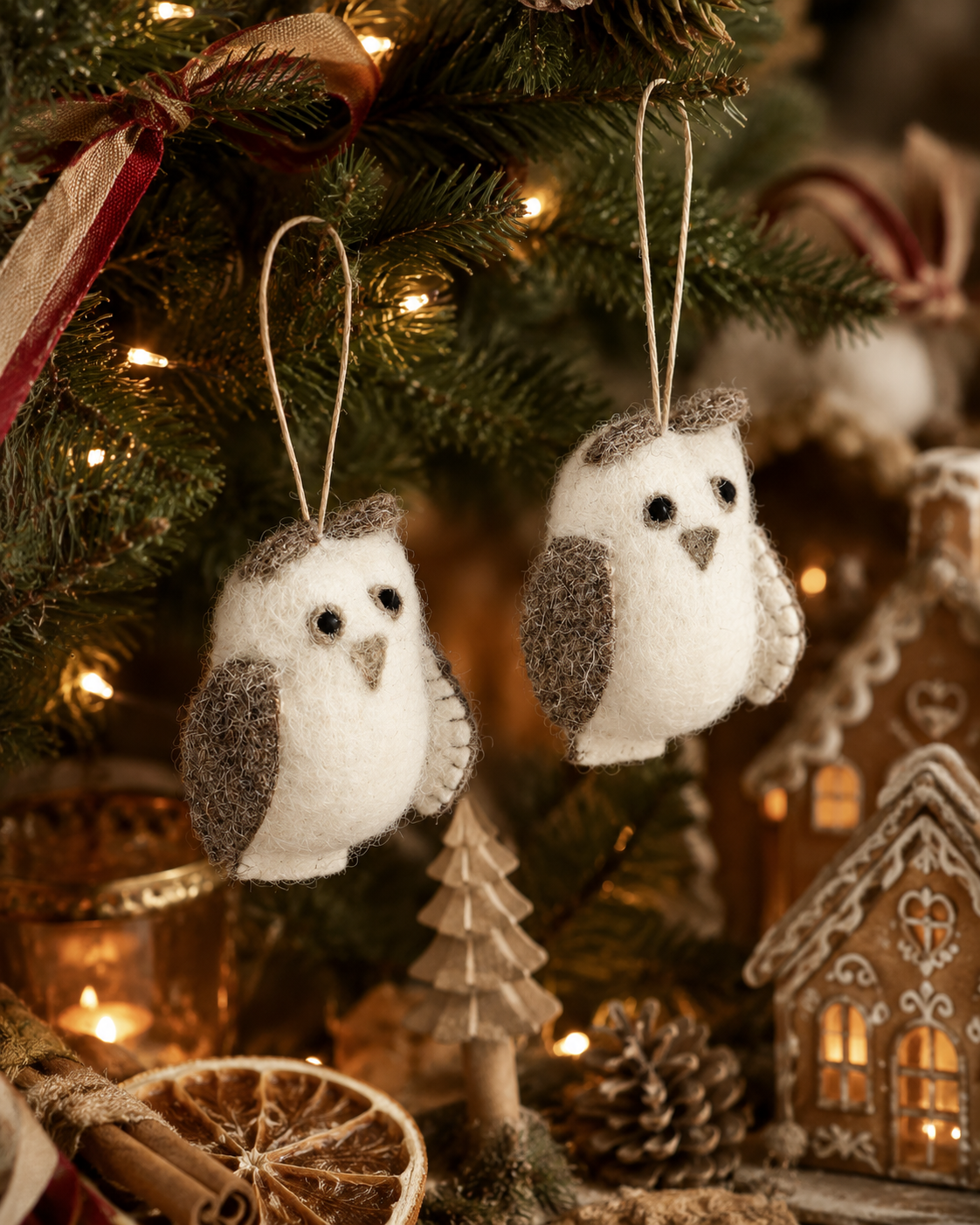 Small Owl (Set Of 2) hanging ornament