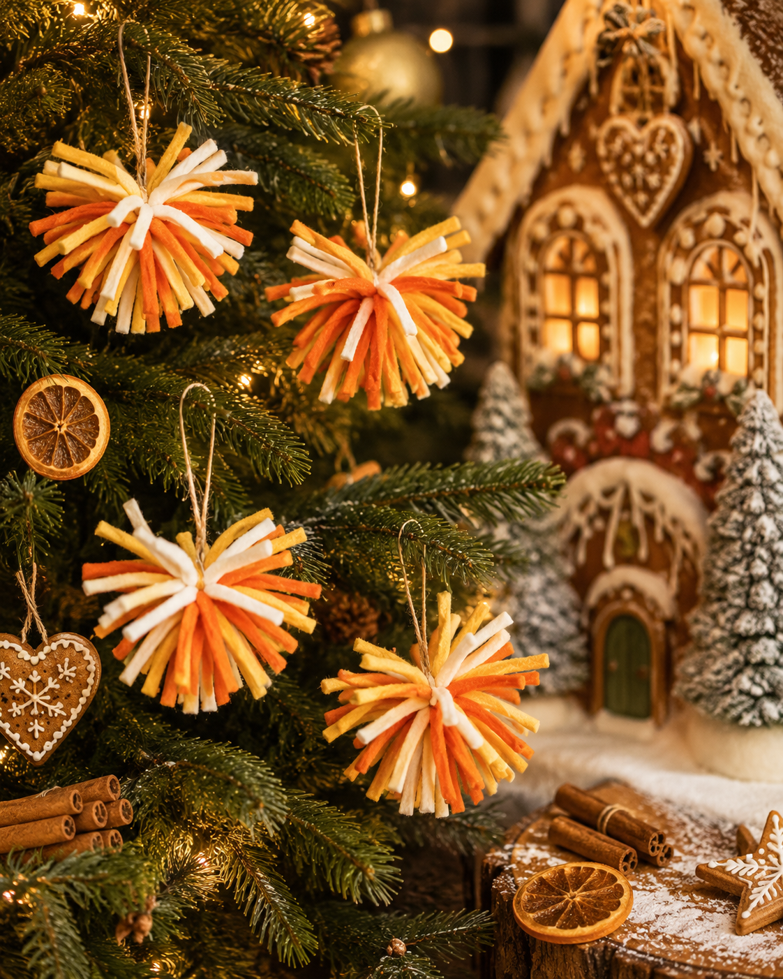 Chindi Bauble Felt Ornament Set of 4 hanging ornament