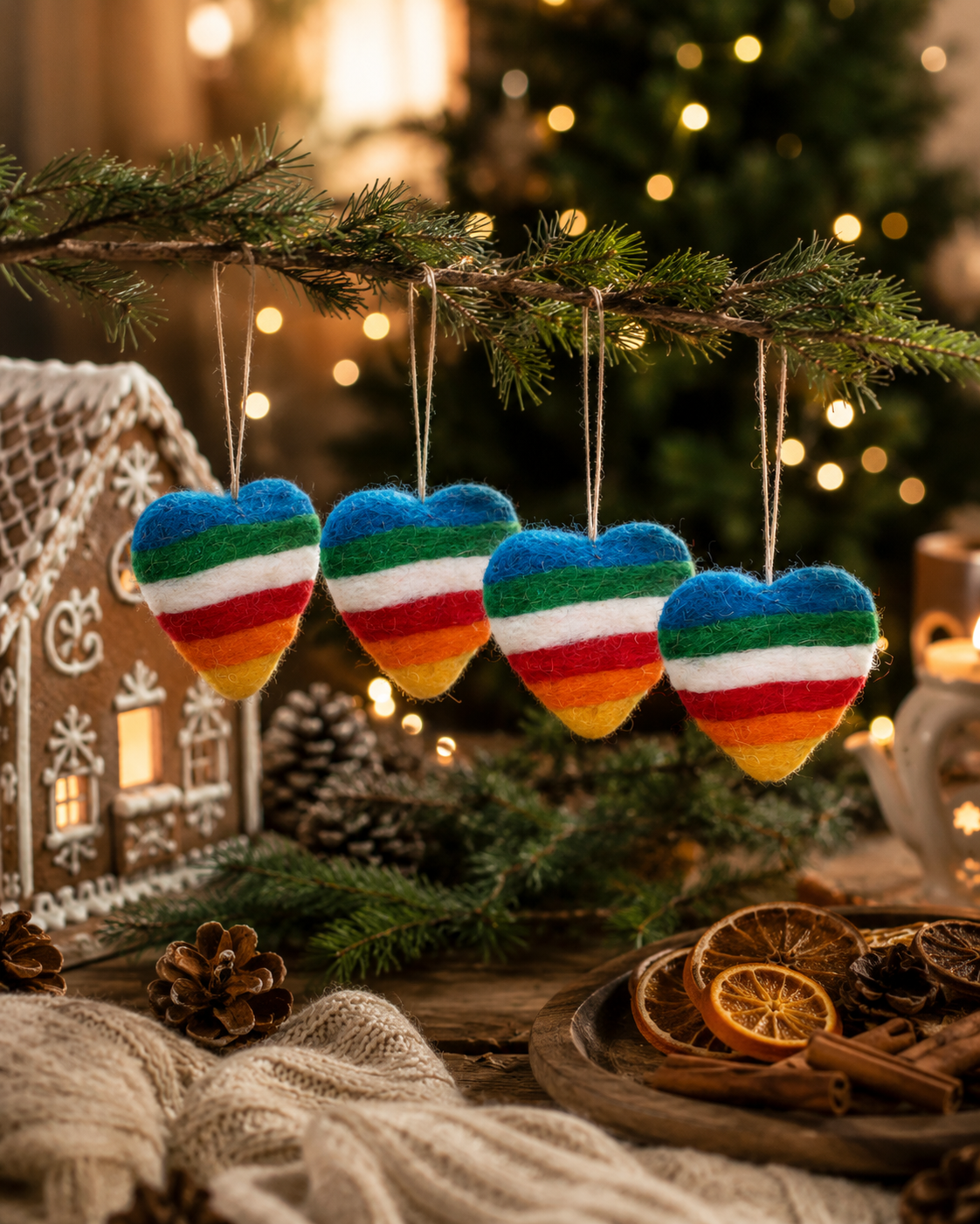 Hanging Heart Bauble Set of 4 hanging ornament
