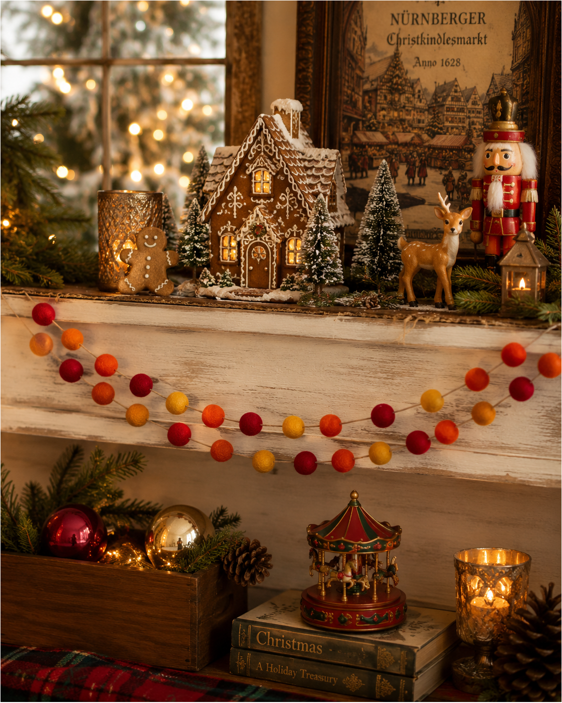 Felt Pom Pom Garlands Set Of 2