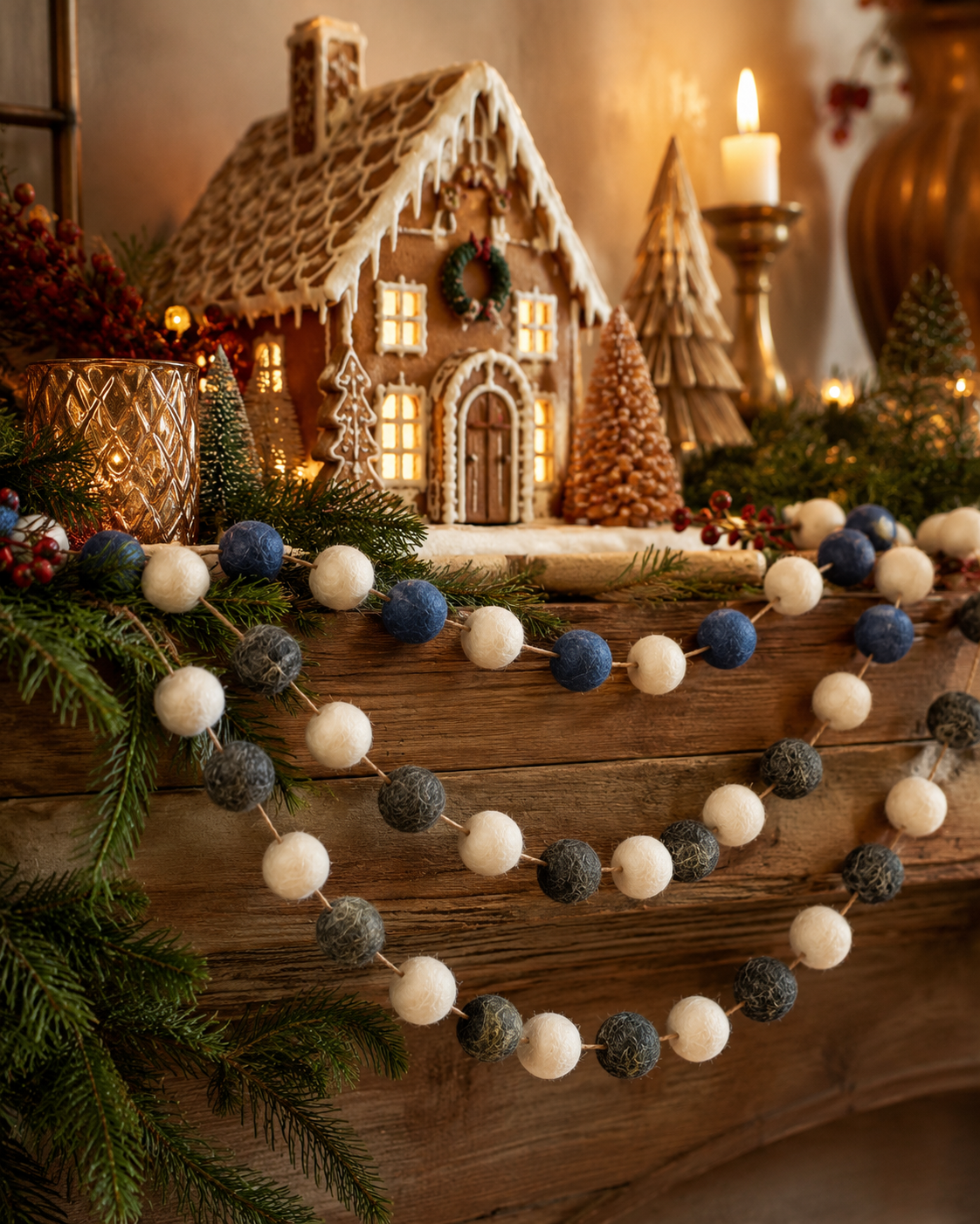 Pom Pom Felt Garland Set Of 2