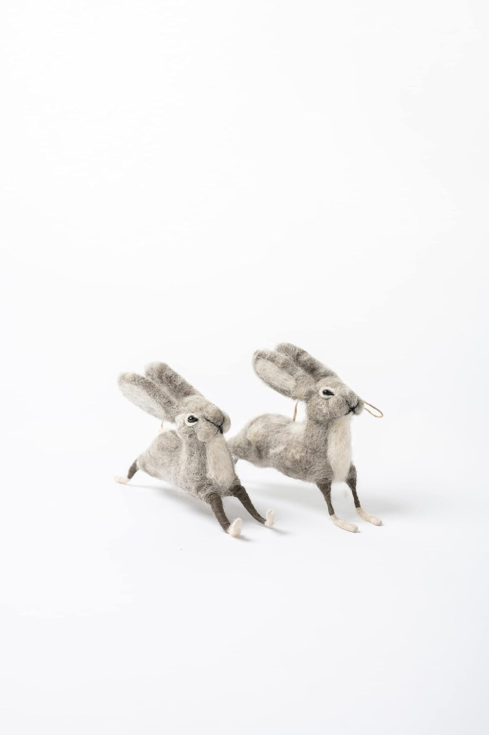 Wool Felt Easter Hanging Rabbit Ornament (Set of 2)