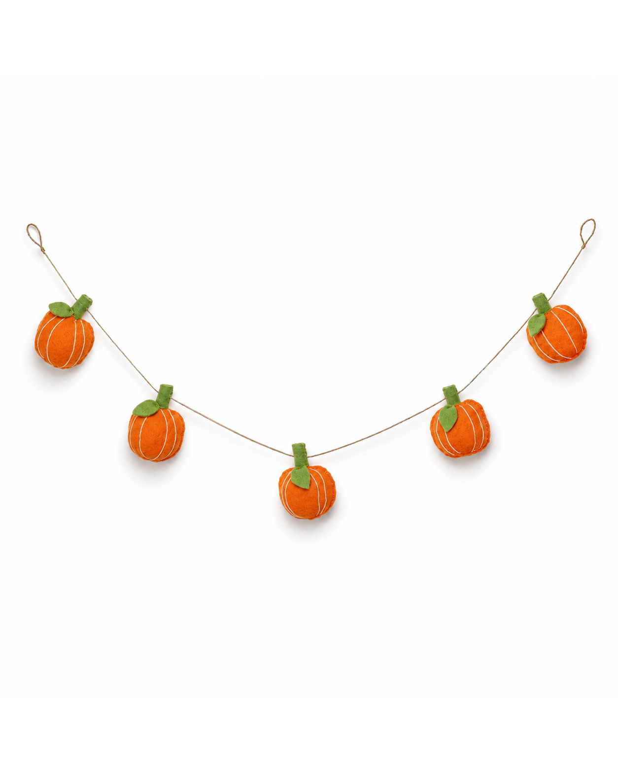 New Zealand Wool Pumpkin Garland (: Halloween Color + White)