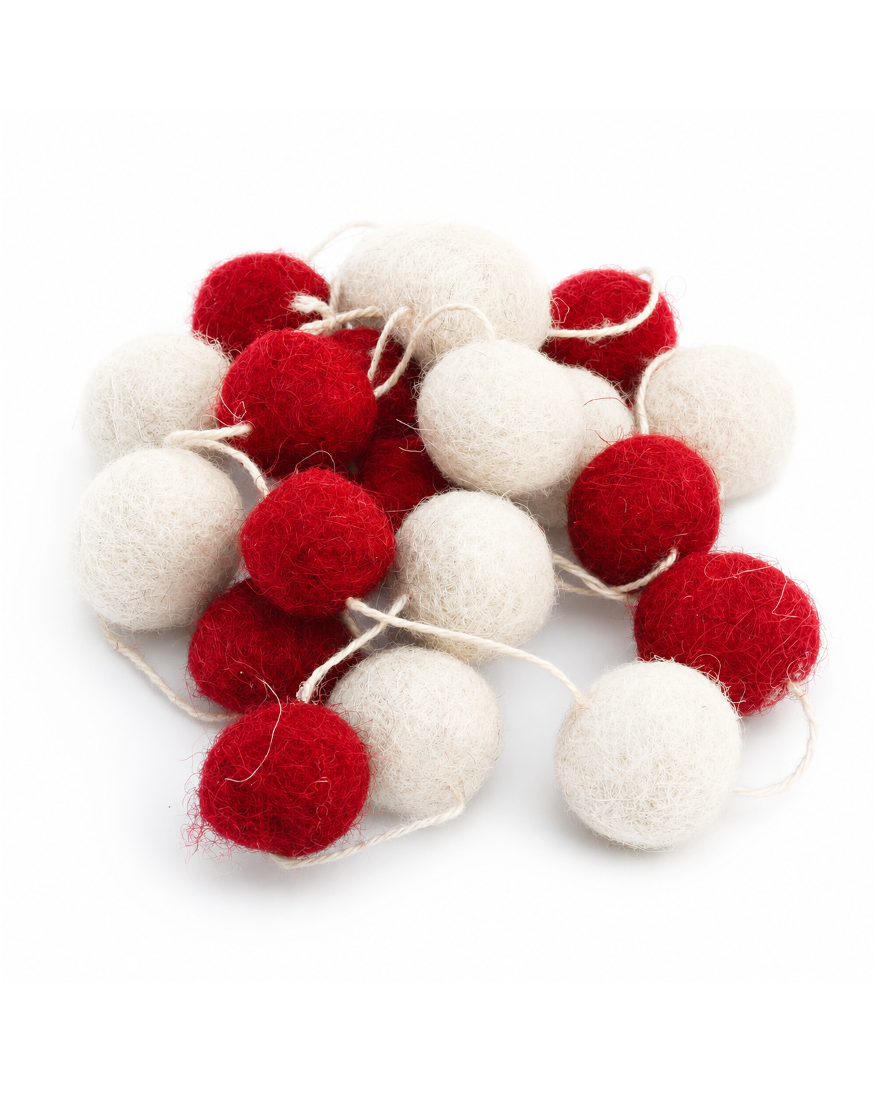 Micro Felt Pom Pom Garland Set Of 4