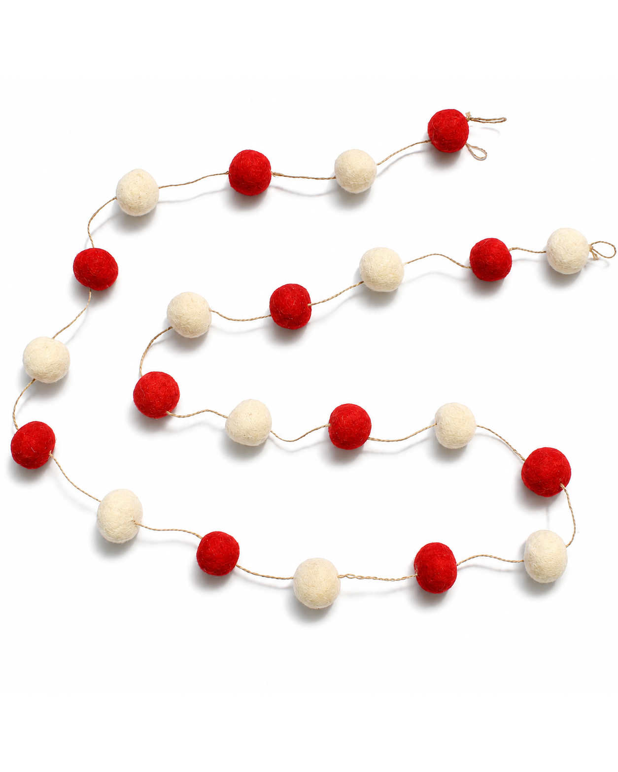 Pom Pom Garland 144 Red And Off White
