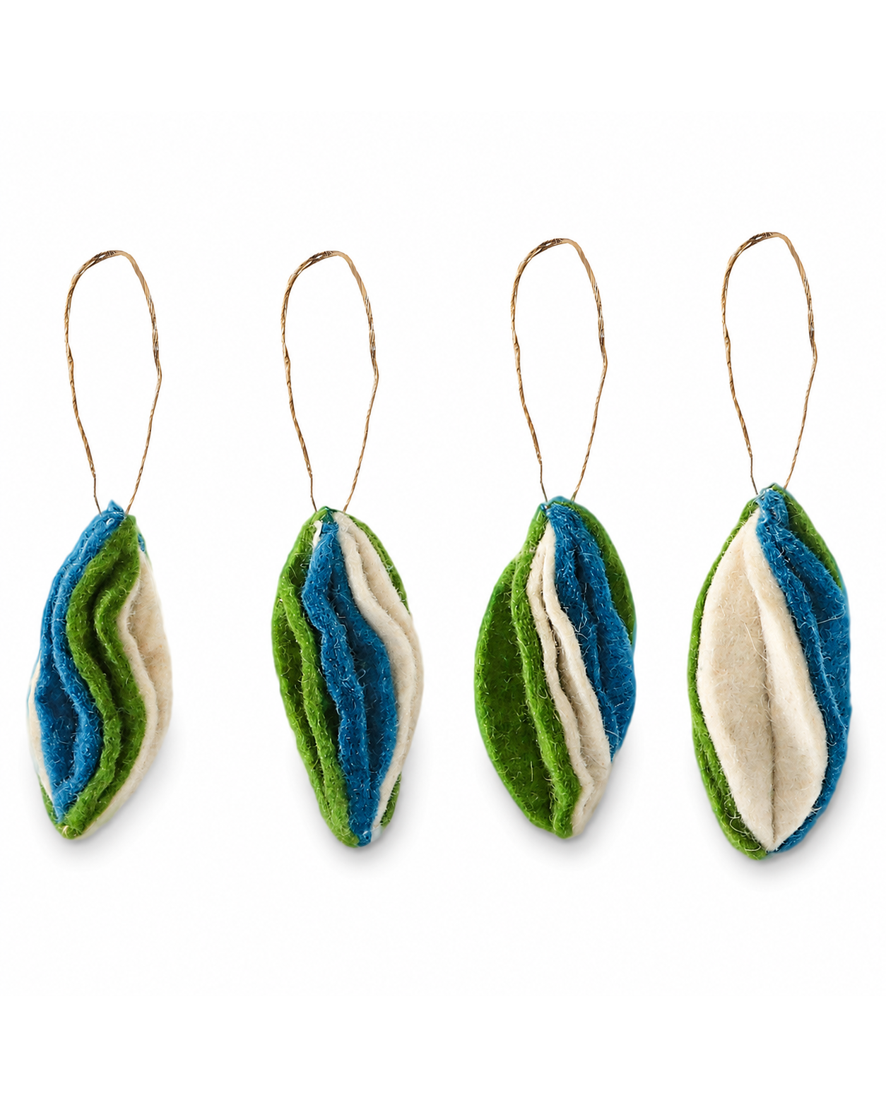 Felt Hanging Marquise Bauble Set of 4 hanging ornament
