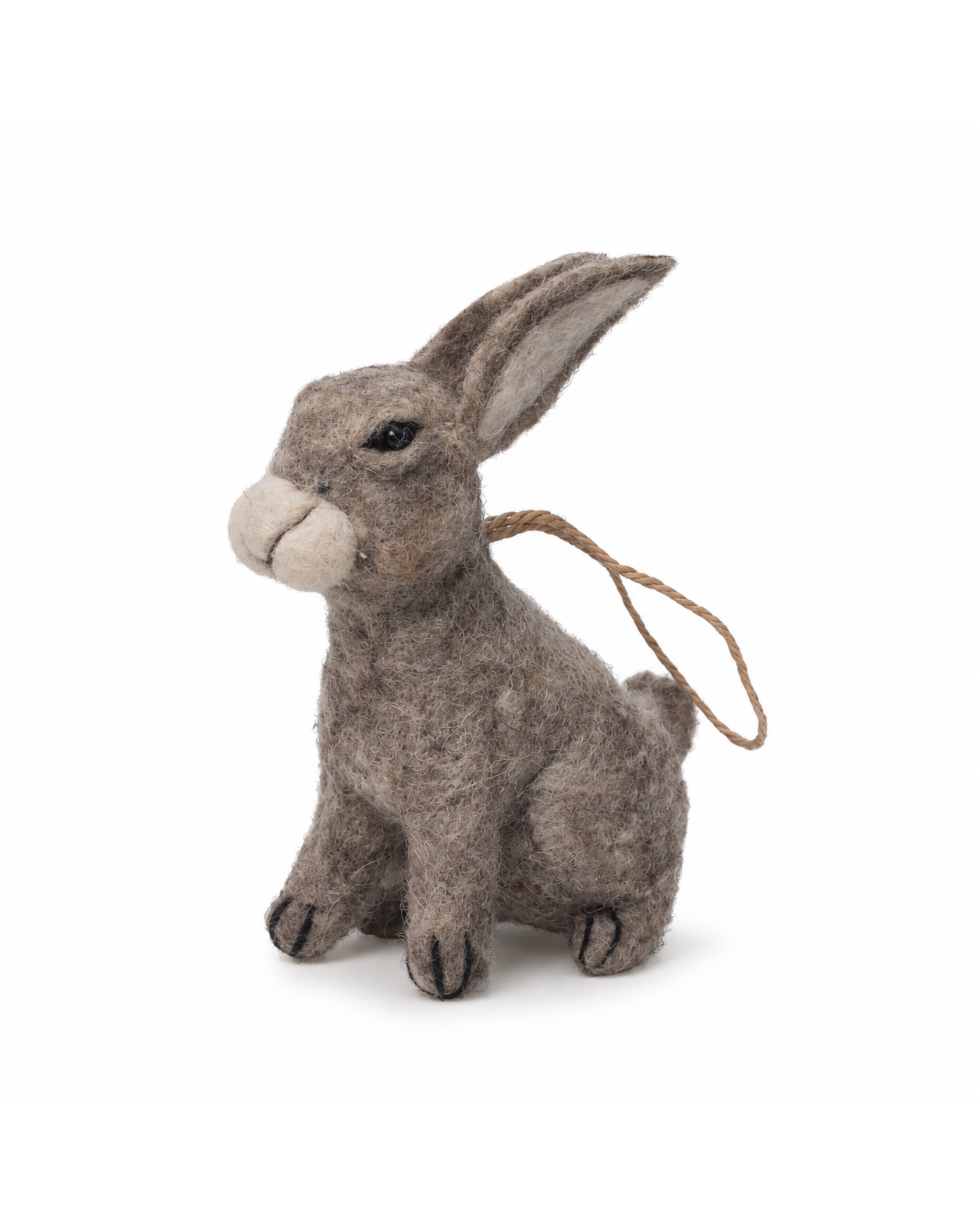 Felt Bunny : Grey hanging ornament