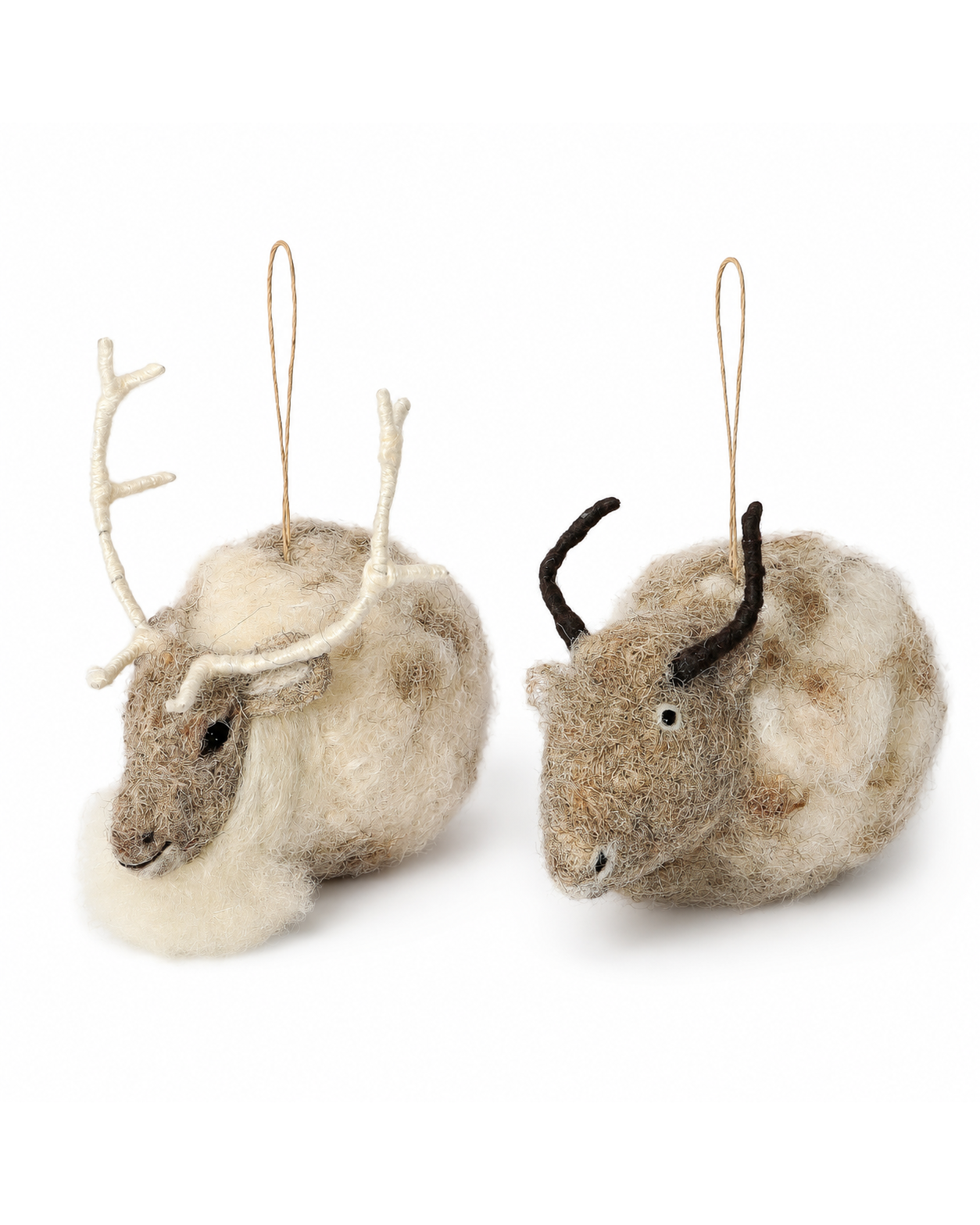 Reindeer And Bison Bauble Ornament (Set Of 2) hanging ornament