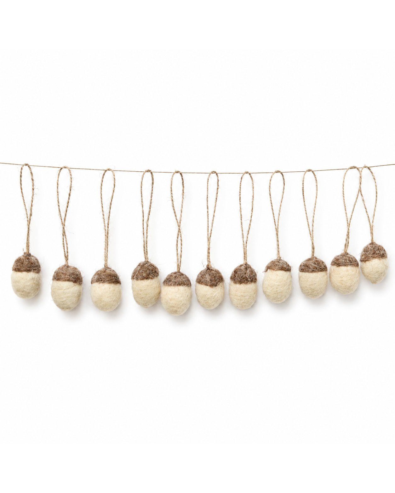 "New Zealand Wool Acon (Natural Grey And White) Set Of 12   hanging ornament"