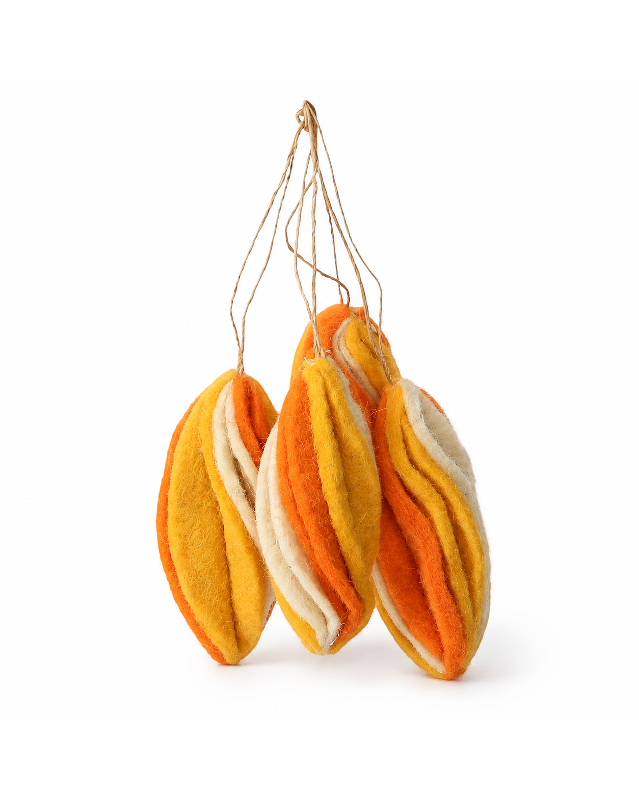 Hanging Marquise Bauble (Orange, Yellow And Off-White) Set Of 4 hanging ornament