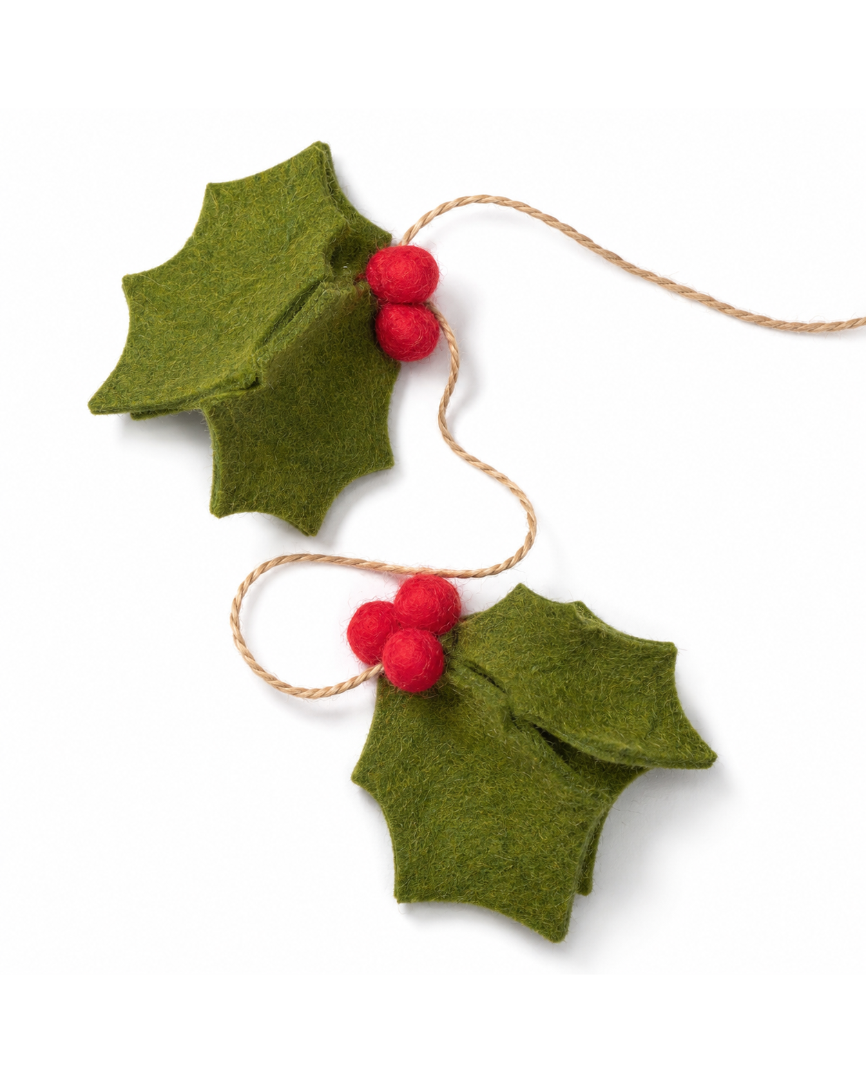 Wool Felt Leaf Berry Garland