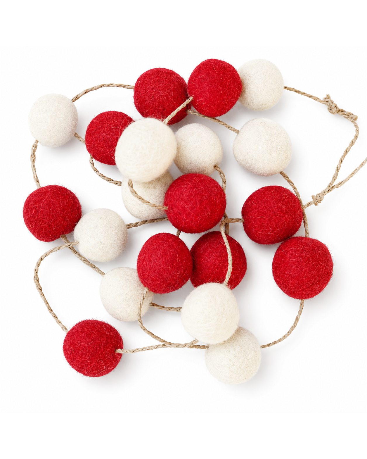 Felt Wool Pom Pom Garland Set Of 2