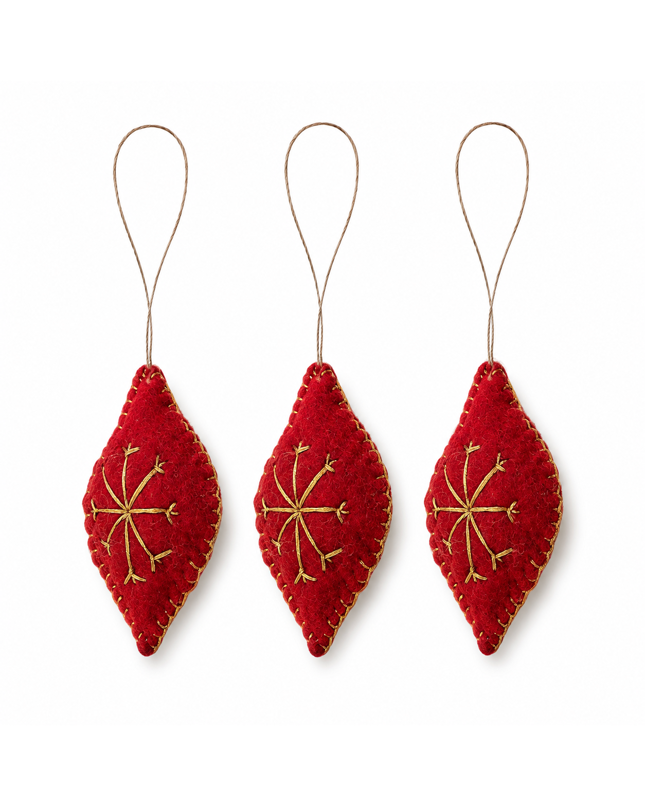 Oval Hearts (Set Of 3) hanging ornament