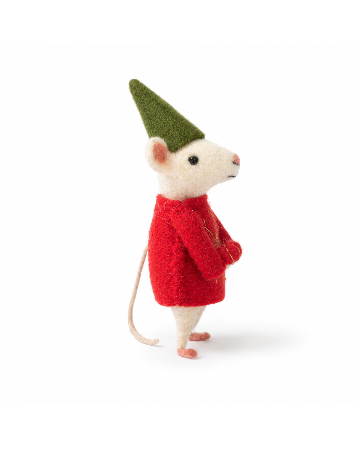 Needle Felted Mouse with Red Jacket