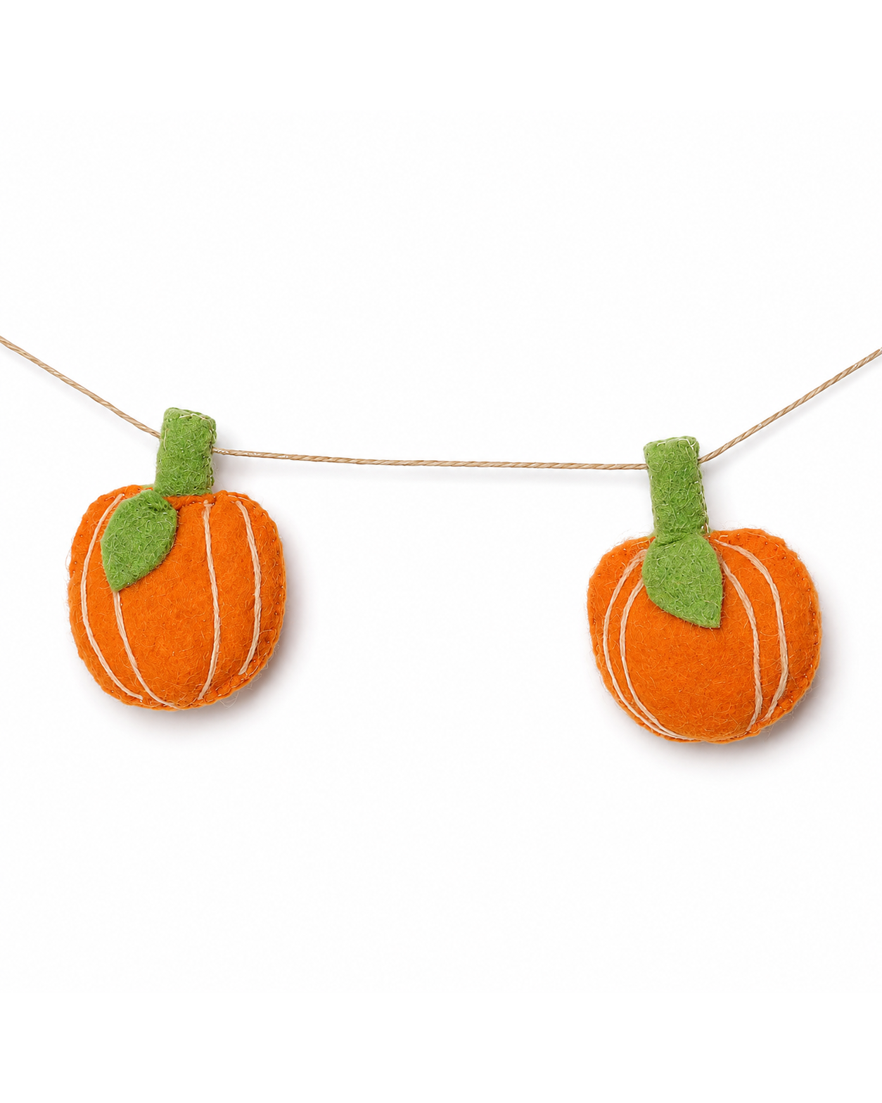 New Zealand Wool Pumpkin Garland (: Halloween Color + White)