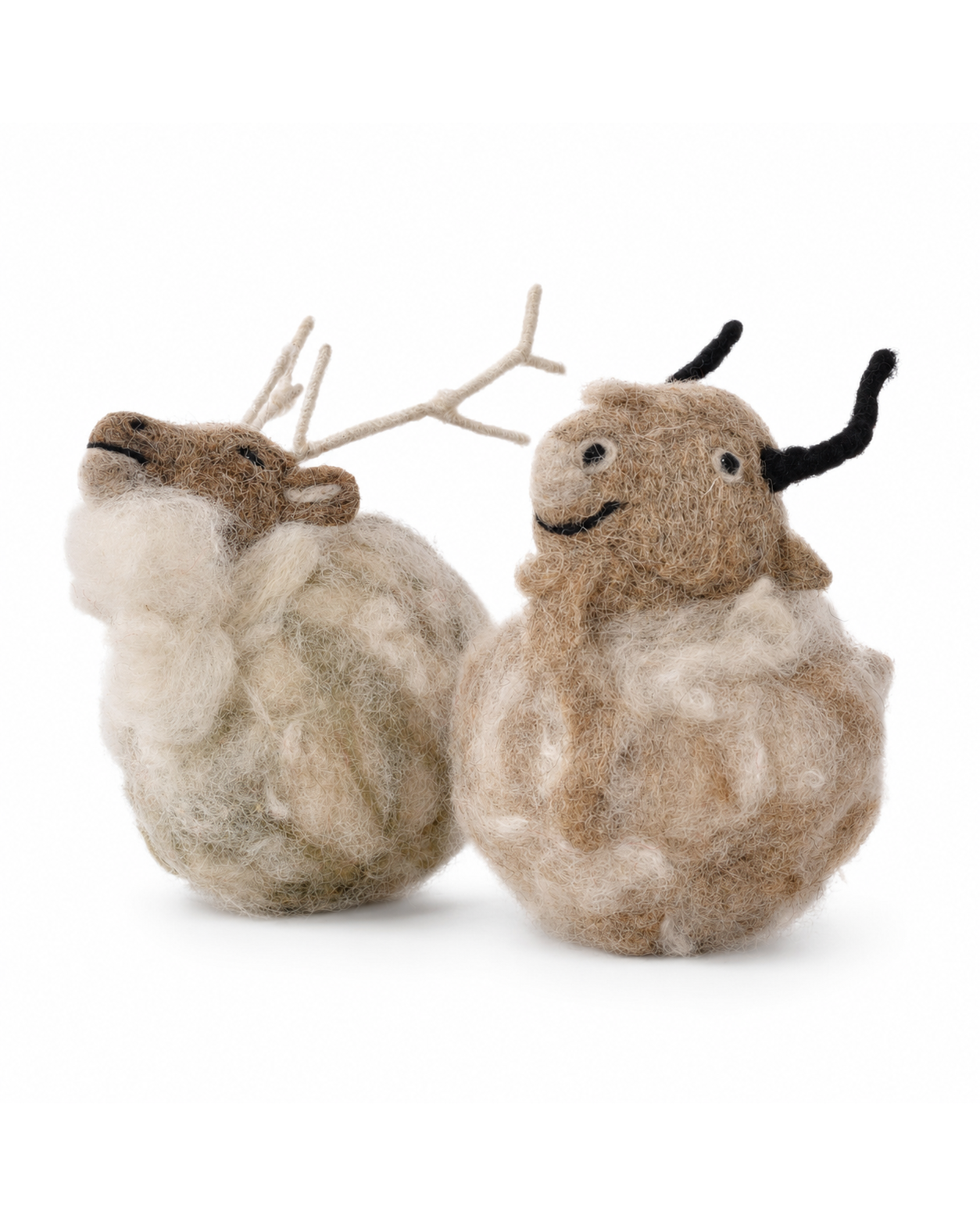 Reindeer And Bison Bauble Ornament (Set Of 2) hanging ornament