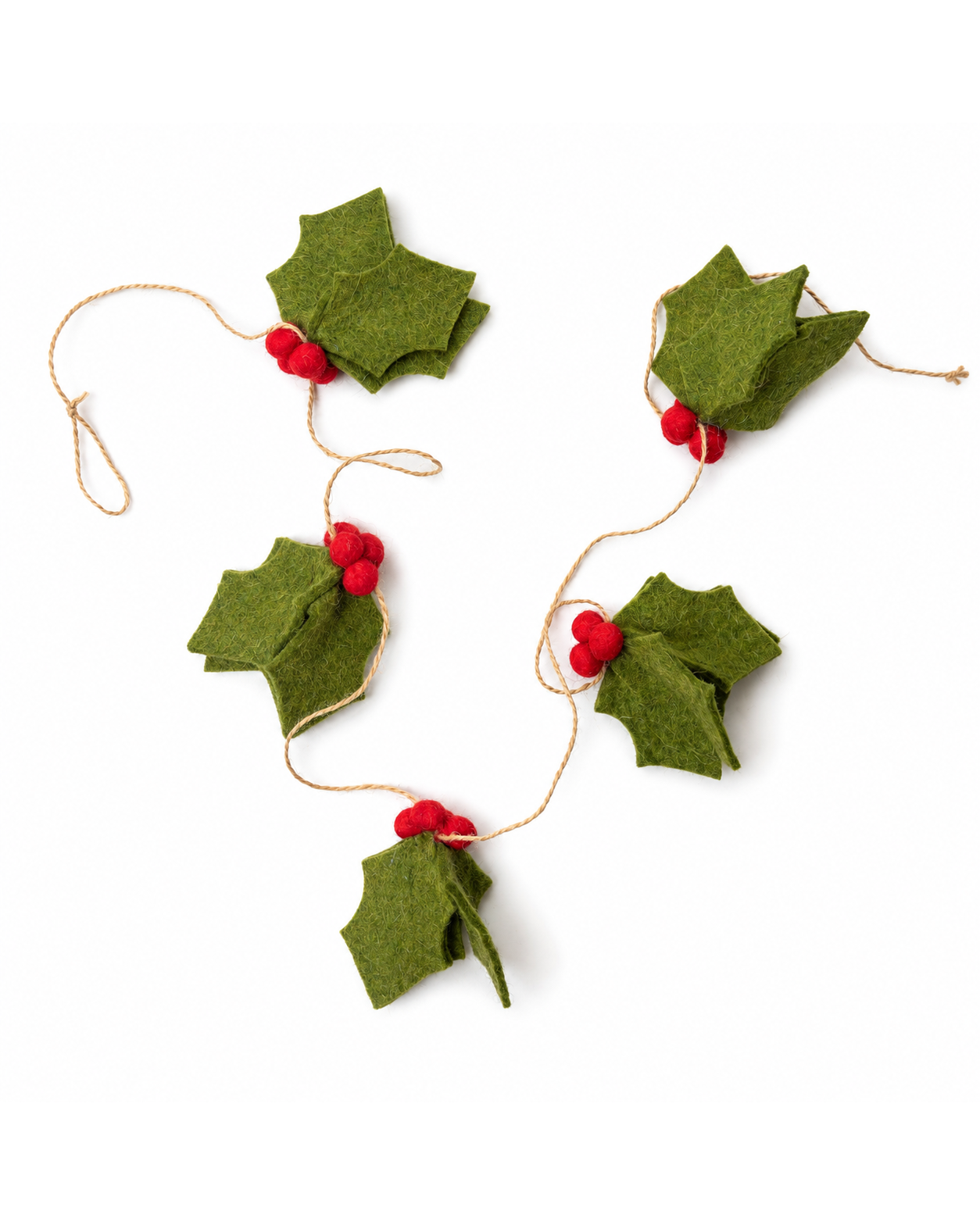 Wool Felt Leaf Berry Garland
