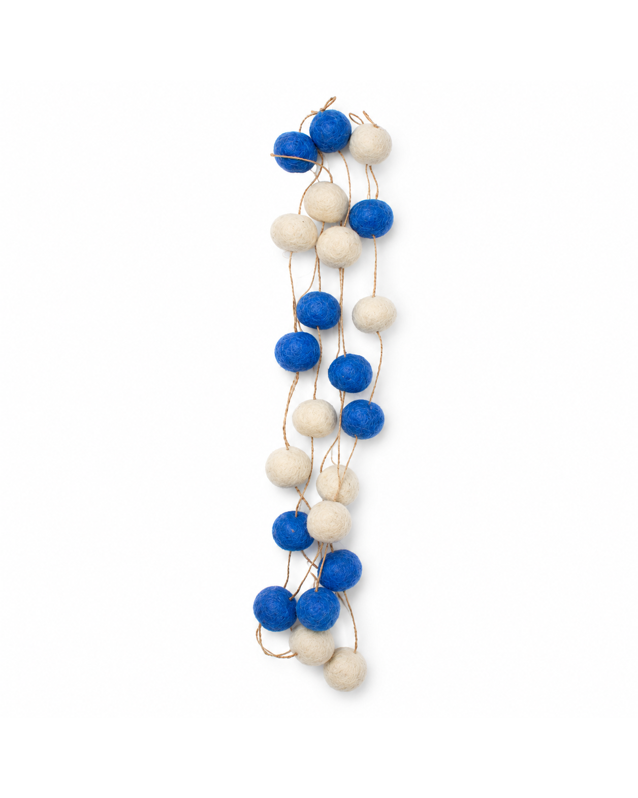 Felt Pom Pom Garland Large (Blue & Off White)