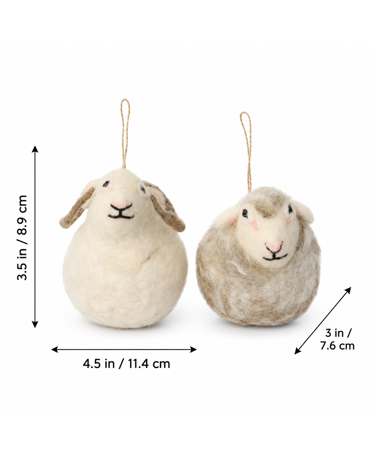 Sheep And Ram Bauble Ornament (Set Of 2) hanging ornament