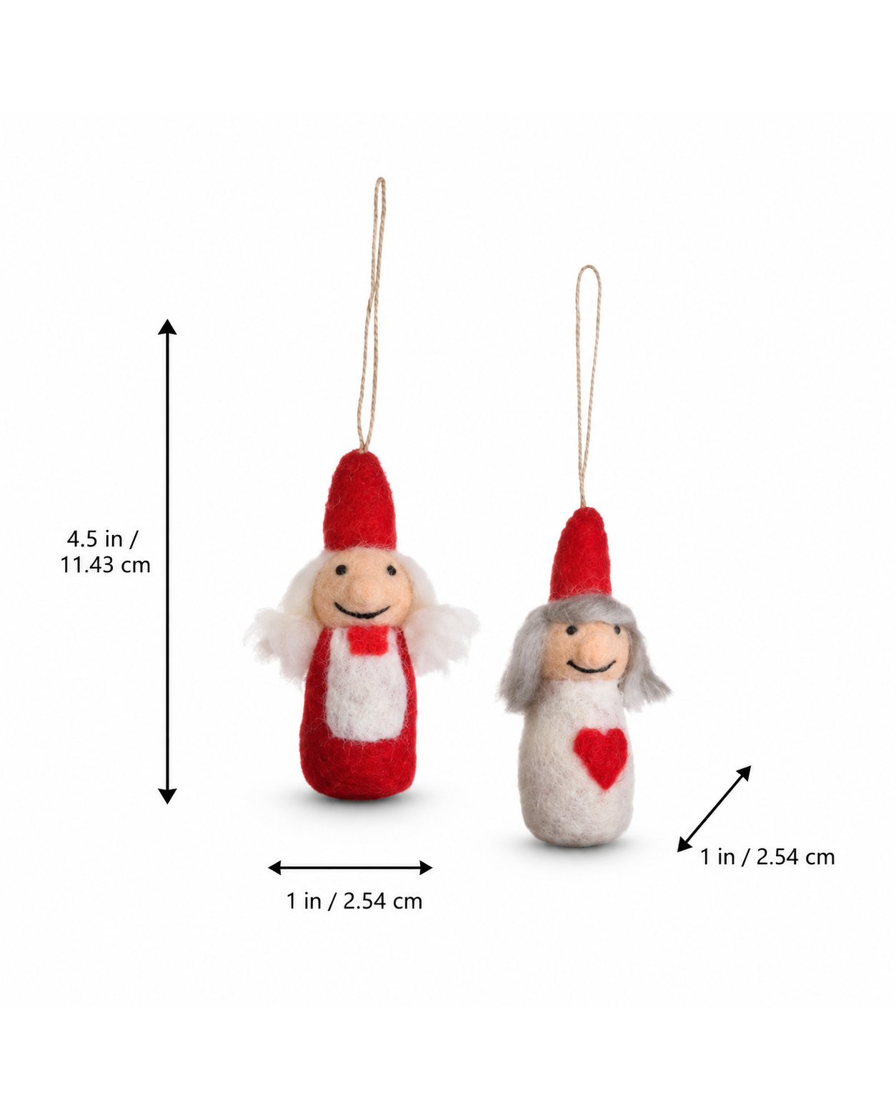 Pixie Boy + Pixie Girl hanging ornament