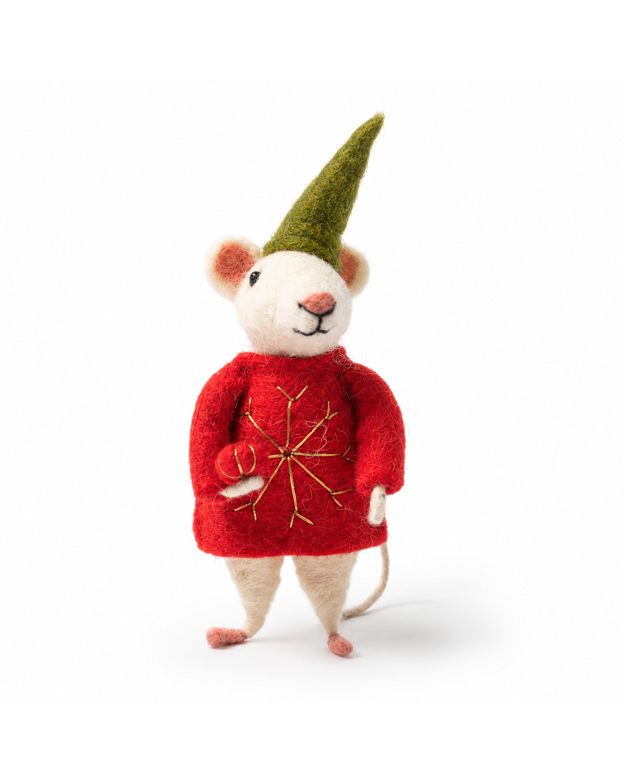 Needle Felted Mouse with Red Jacket