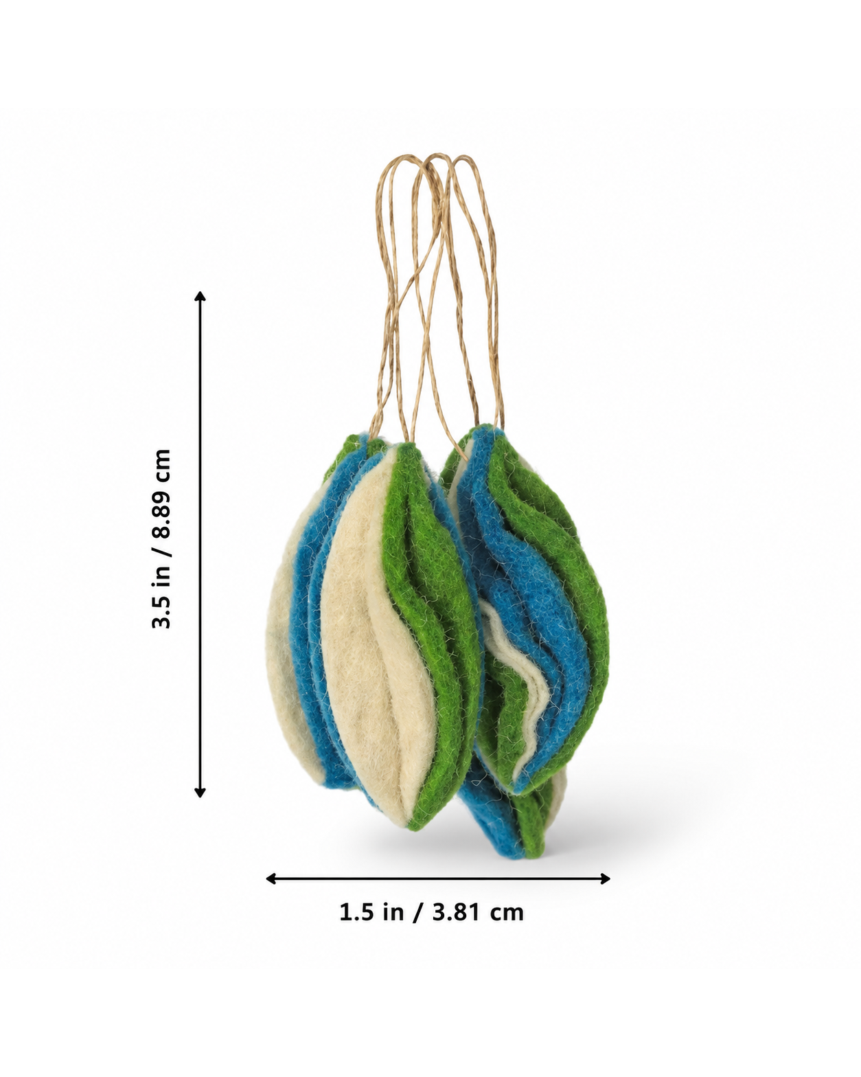 Felt Hanging Marquise Bauble Set of 4 hanging ornament