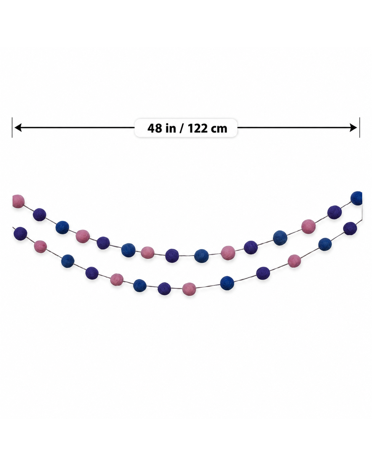 Felted Pom Pom Garland Set Of 2