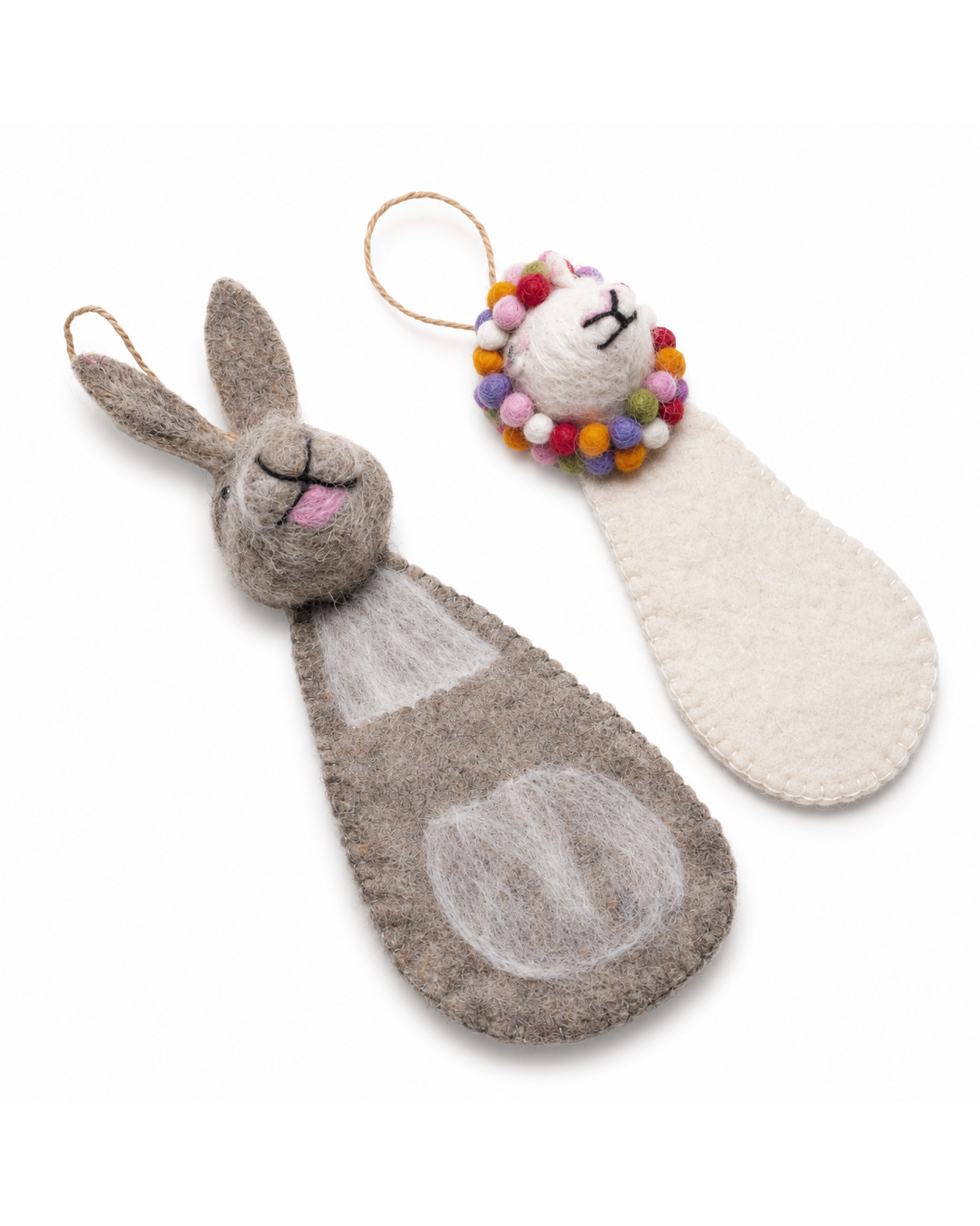 Rabbit And Lamb Stocking Set of 2 hanging ornament