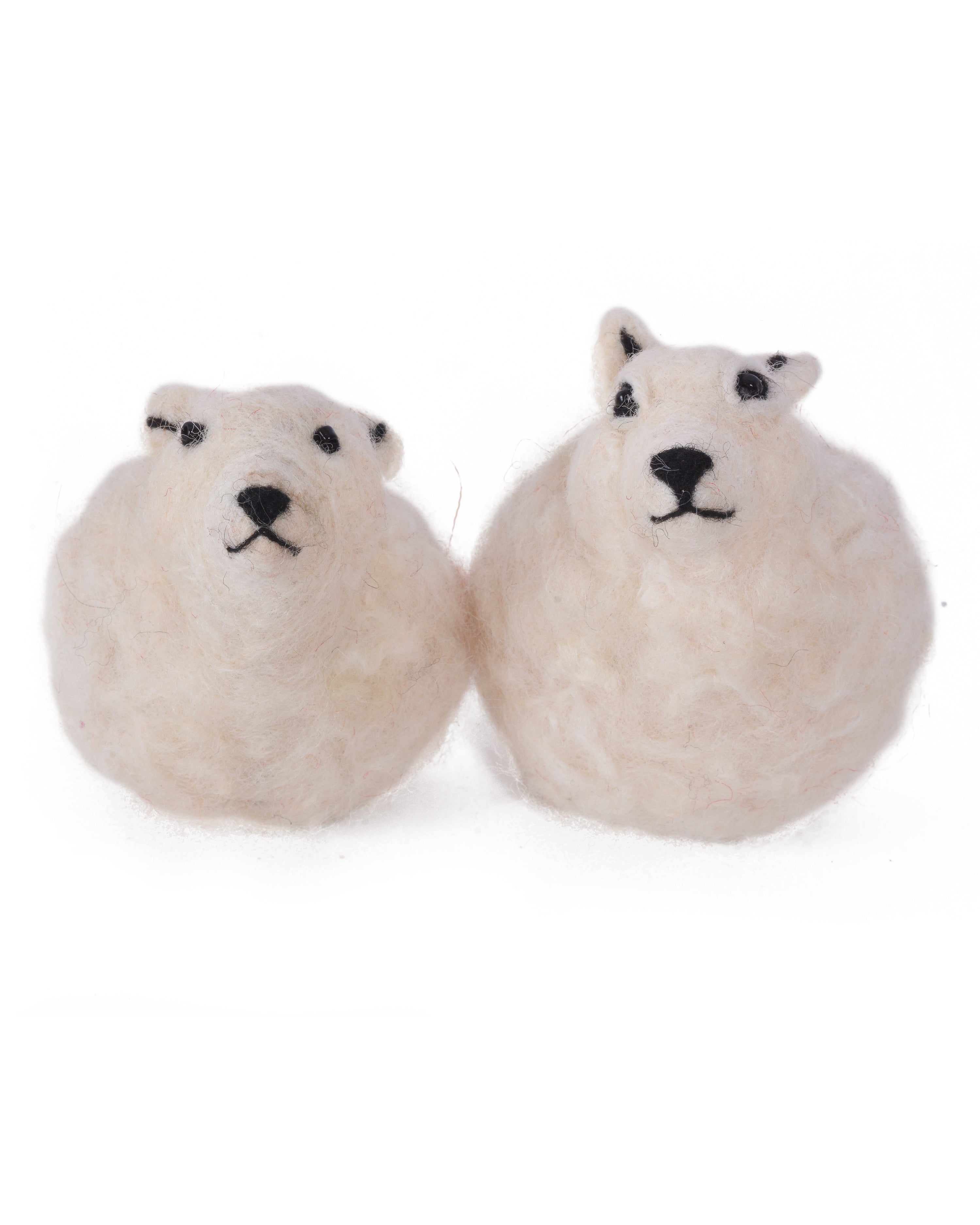 Felt Polar Bear & Arctic Fox Set of 2 hanging ornament